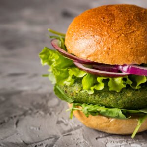 Veggie Burger with fries
