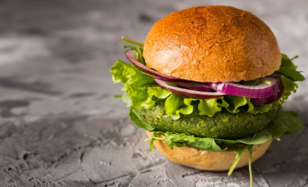 Veggie Burger with fries